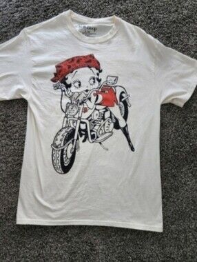 Betty Boop Graphic Tee-Motorcycle Pin-up Style- Never Worn